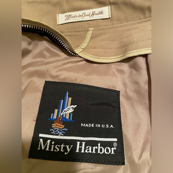 Misty Harbor Mens Khaki Trench Rain Coat Size 44 Reg Classic Core Tan Zip In - Picture 6 of 6